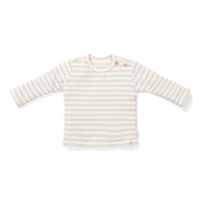 Bild von T-shirt langärmlig Stripe Sand/White - 74 (NOOS)