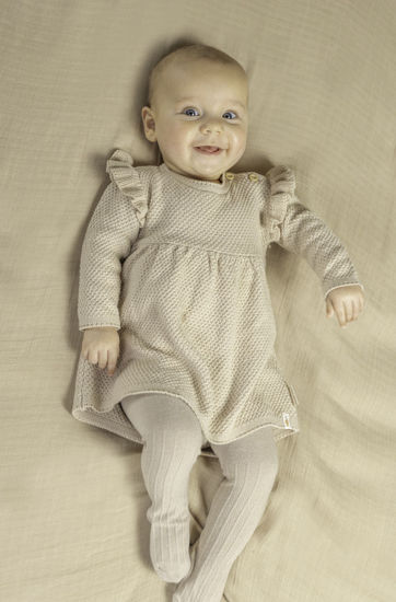 Bild von Langärmliges gestricktes Kleid ruffles Sand - 74 (NOOS)