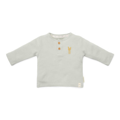 Bild von T-shirt langärmelig waffle Soft Green - 74 (NOOS)