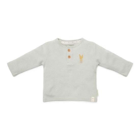 Bild von T-shirt langärmelig waffle Soft Green - 74 (NOOS)