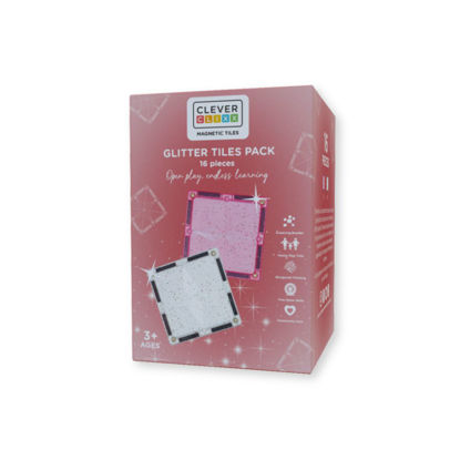Bild von Glitter Tiles Pack Transparent/Rosa – 16 Teile