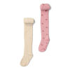 Bild von 2-pack Tights Sand/Velvet Rose - 86/92
