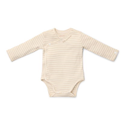 Bild von Wickelbody langärmligSoft Beige Stripe - 44