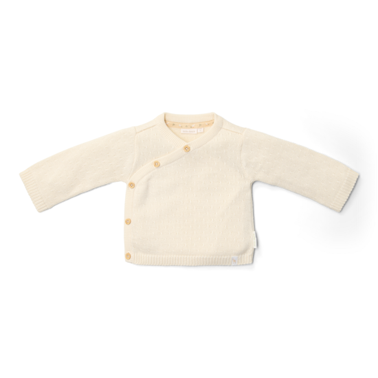 Bild von Wickel Cardigan gestrickt Off White - 50