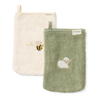 Bild von Waschlappen 2-er Set embroidered - Little Farm