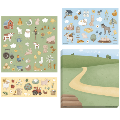 Bild von Stickerset 3 Blätter Little Farm