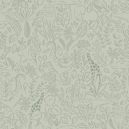 Bild von Vlies-Tapete - Grün - Safari Dreams Sage