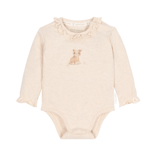 Bild von Newborn NOOS Safari Freunde Wickelbody Langarm Vanilla melee 44